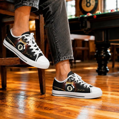 Eight Ball With Crown Graphic Personalized Low Top Shoes Life Style