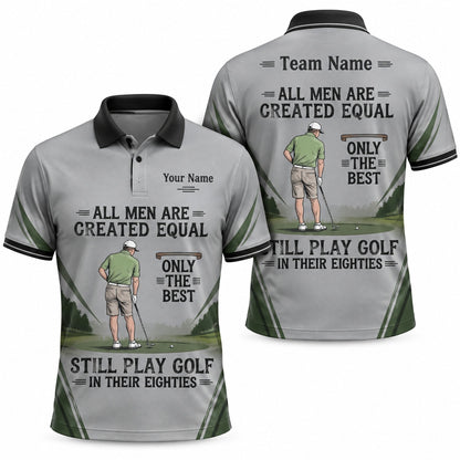Elder Golfer Illustration Sport Personalized Golf Polo Shirt