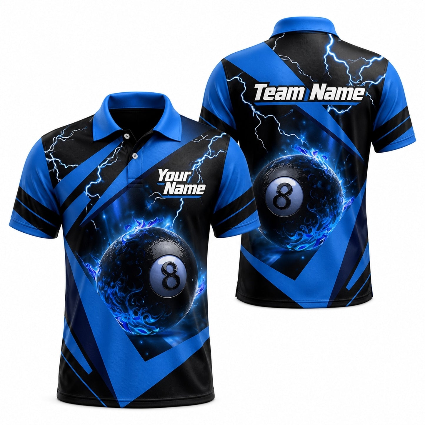 Electric 8 Ball Sport Custom Billiard Polo Shirt