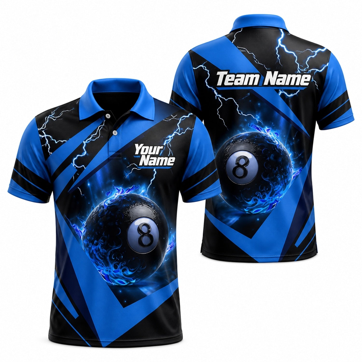 Electric 8 Ball Sport Custom Billiard Polo Shirt