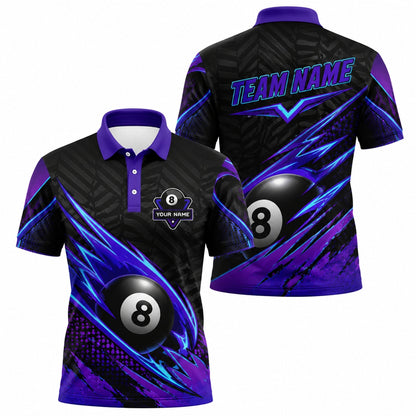 Electric 8 Ball Sport Personalized Billiard Polo Shirt