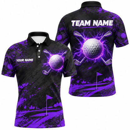 Electric Golf Ball Sport Personalized Golf Polo Shirt