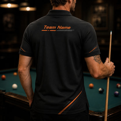 Exploding 8 Ball Graphic Personalized Billiard Polo Shirt Back View