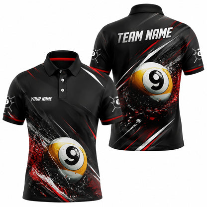 Exploding 9 Ball Sport Personalized Billiard Polo Shirt