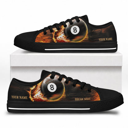 Fearless Eight Ball Low Top Canvas Sneakers Box Black