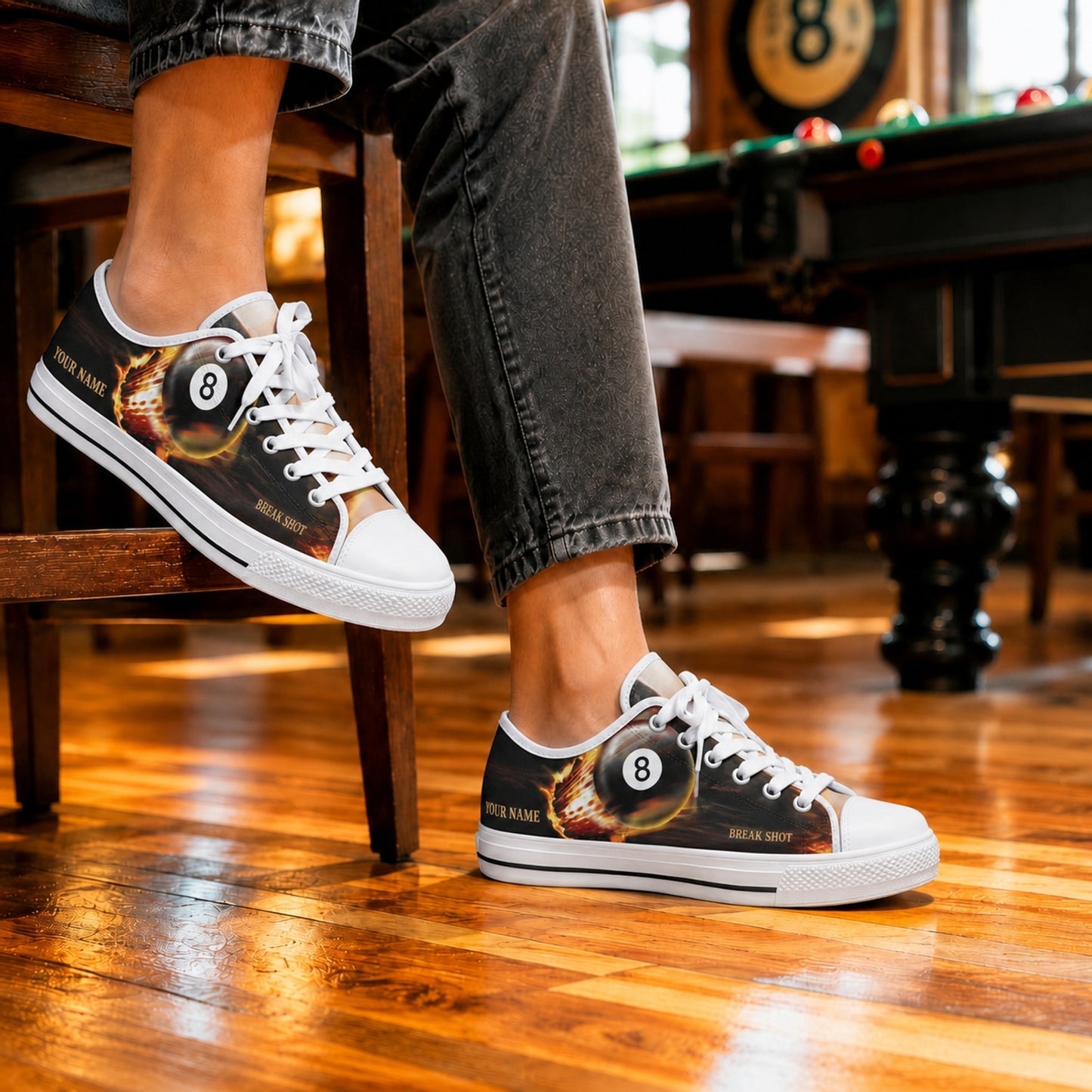 Fearless Eight Ball Low Top Canvas Sneakers Life Style