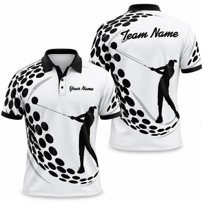 Female Golfer Silhouette Sport Custom Golf Polo Shirt