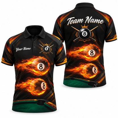 Fireball 8 Ball Sport Personalized Billiard Polo Shirt