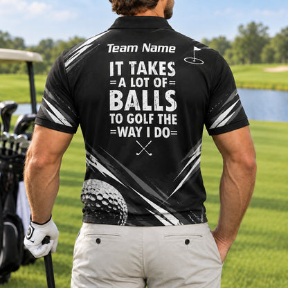 Funny Golf Quote Sport Personalized Golf Polo Shirt Back View