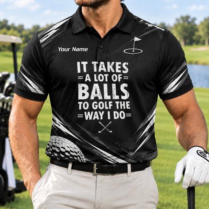 Funny Golf Quote Sport Personalized Golf Polo Shirt Front View