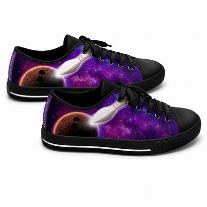 Galaxy Bowling Design Graphic Custom Low Top Shoes Black Shoes