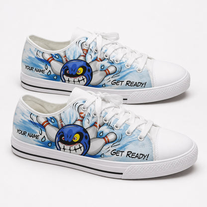 Get Ready Bowling Design Personalized Low Top Shoes