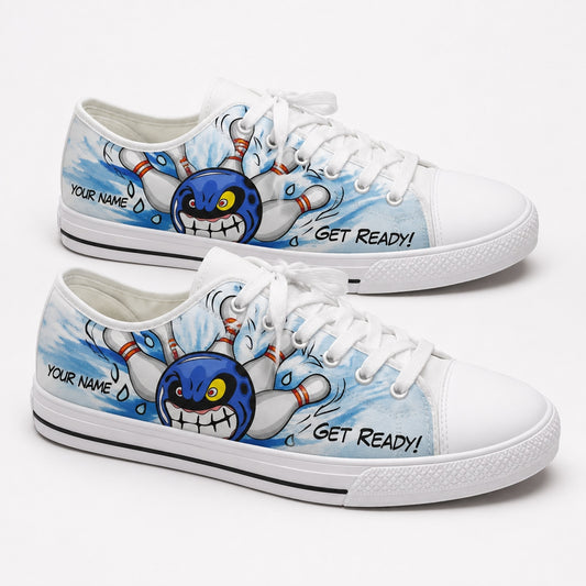 Get Ready Bowling Design Personalized Low Top Shoes