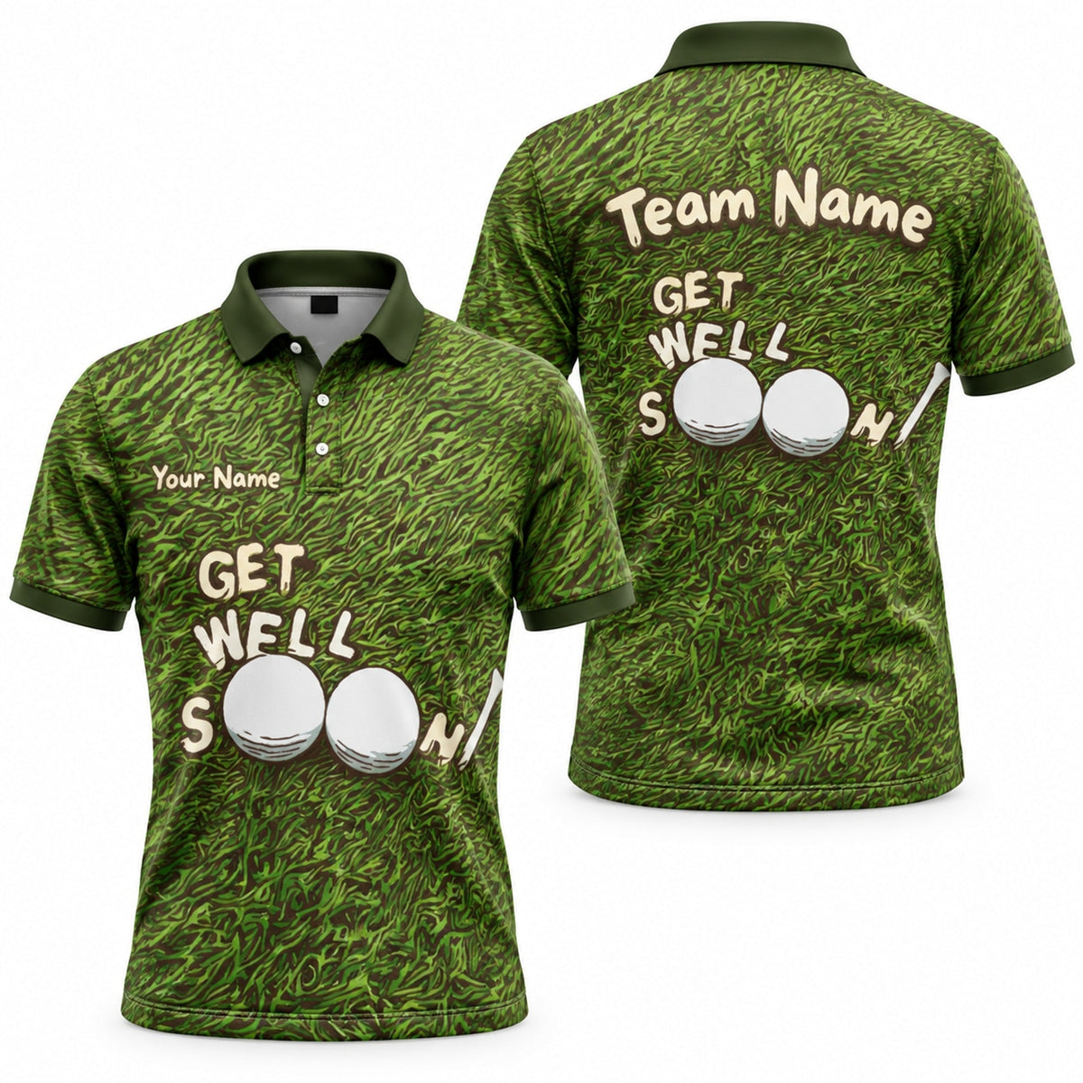 Get Well Soon Golf Balls Sport Personalized Golf Polo Shirt