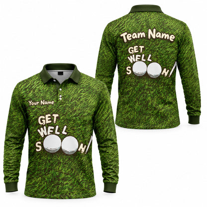 Get Well Soon Golf Balls Sport Personalized Golf Polo Shirt Long Sleeve Polo