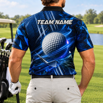 Golf Ball And Club Sport Custom Golf Polo Shirt Back View