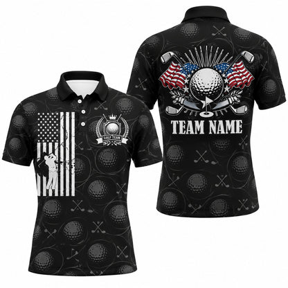 Golf Ball And Clubs Crest Sport Personalized Golf Polo Shirt