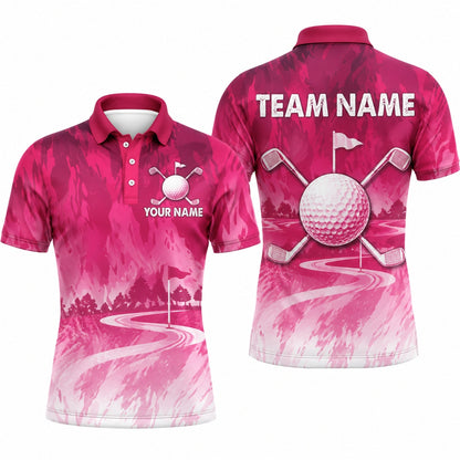 Golf Ball And Clubs Personalized Golf Polo Shirt
