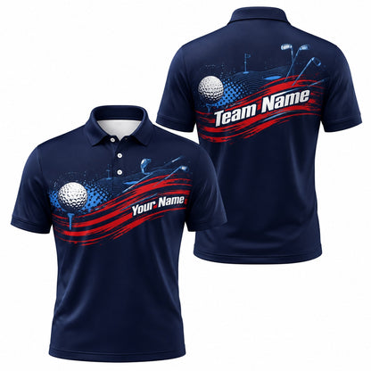 Golf Ball And Clubs Sport Custom Golf Polo Shirt