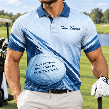 Golf Ball Graphic Personalized Golf Polo Shirt Front View