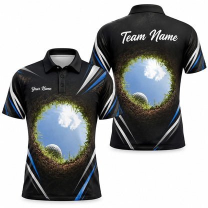 Golf Ball In Hole Graphic Personalized Golf Polo Shirt