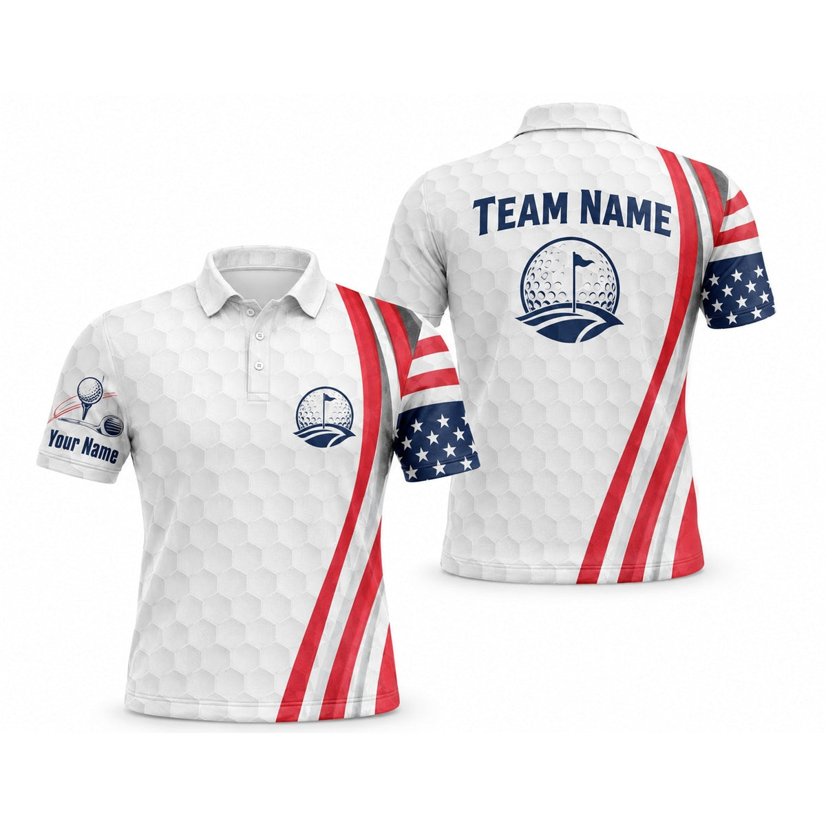 Golf Ball With Flag Sport Personalized Golf Polo Shirt