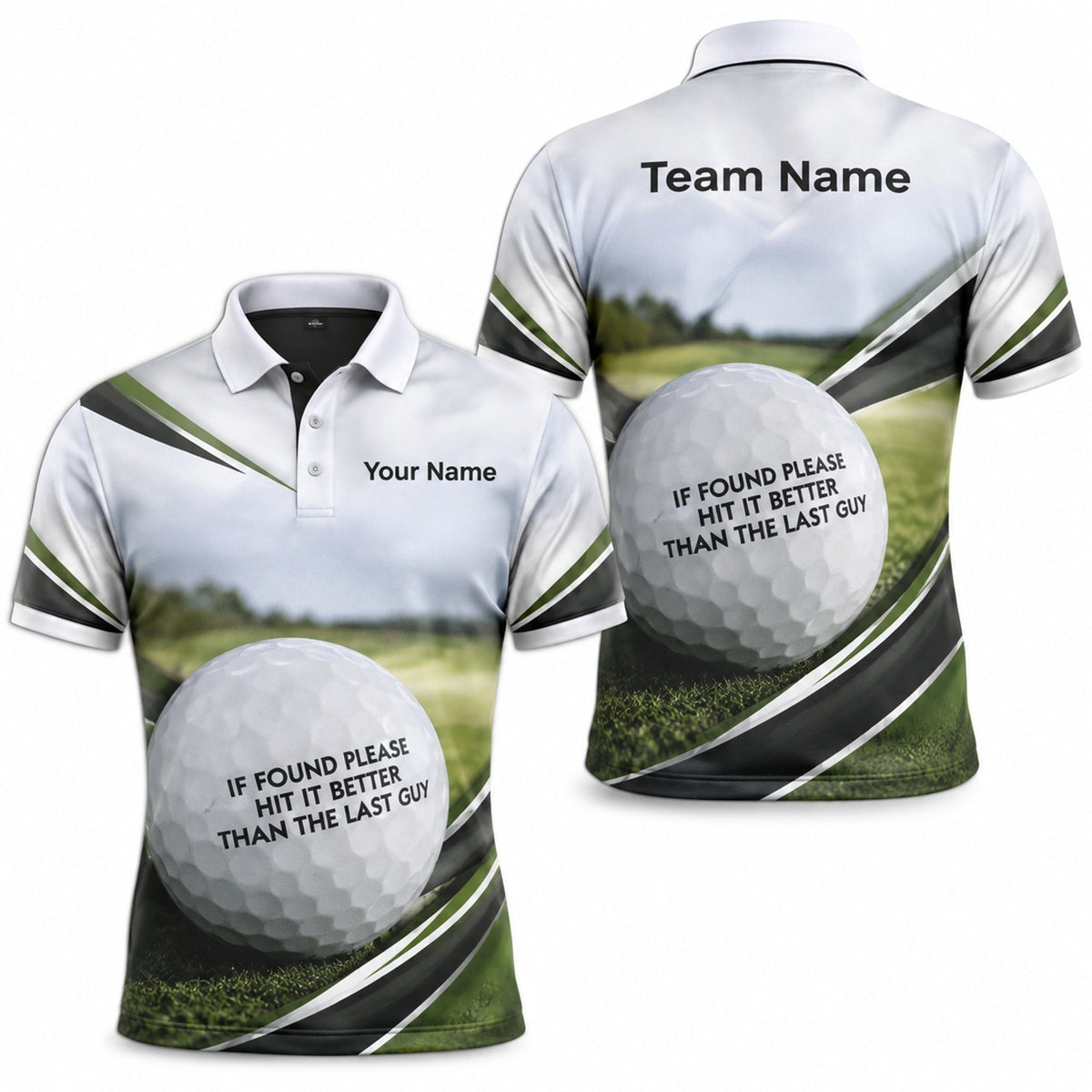 Golf Ball With Funny Quote Sport Personalized Golf Polo Shirt