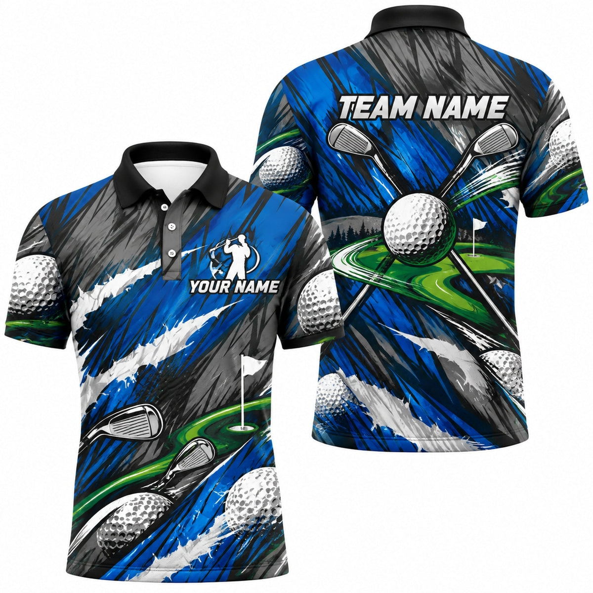 Golf Balls And Clubs Sport Personalized Golf Polo Shirt
