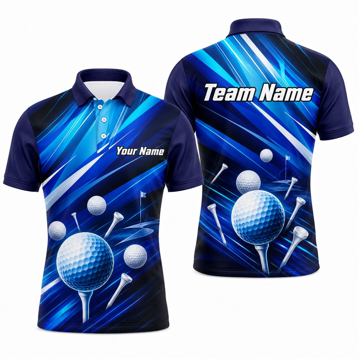 Golf Balls And Tees Sport Personalized Golf Polo Shirt