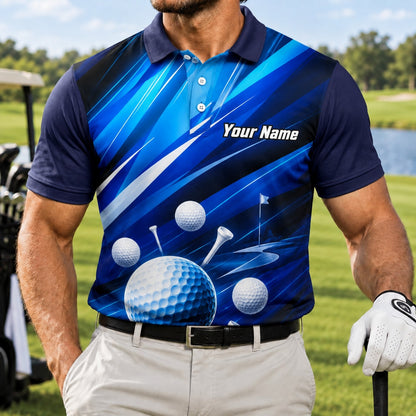 Golf Balls And Tees Sport Personalized Golf Polo Shirt Front View
