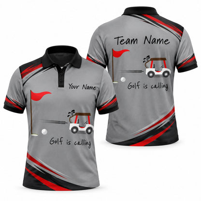 Golf Cart And Flag Sport Custom Golf Polo Shirt