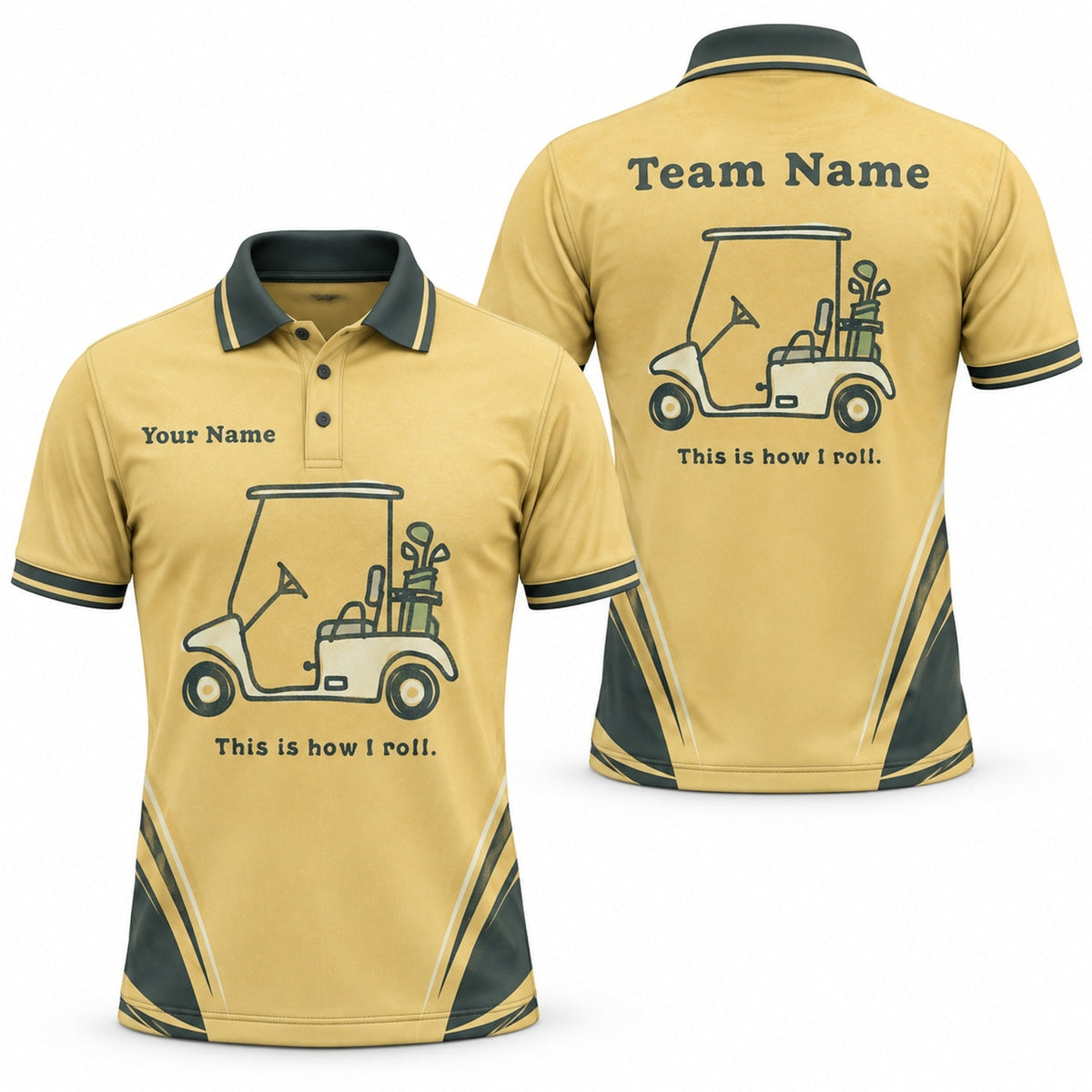 Golf Cart Graphic Custom Golf Polo Shirt