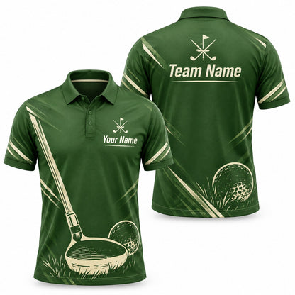 Golf Club And Ball Sport Personalized Golf Polo Shirt