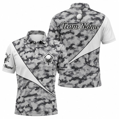 Golf Club Crest Camo Personalized Golf Polo Shirt