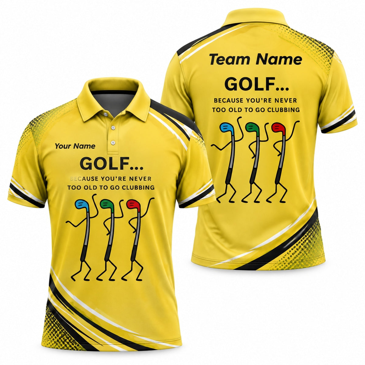 Golf Clubbing Joke Graphic Personalized Golf Polo Shirt