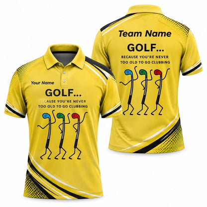 Golf Clubbing Joke Graphic Personalized Golf Polo Shirt
