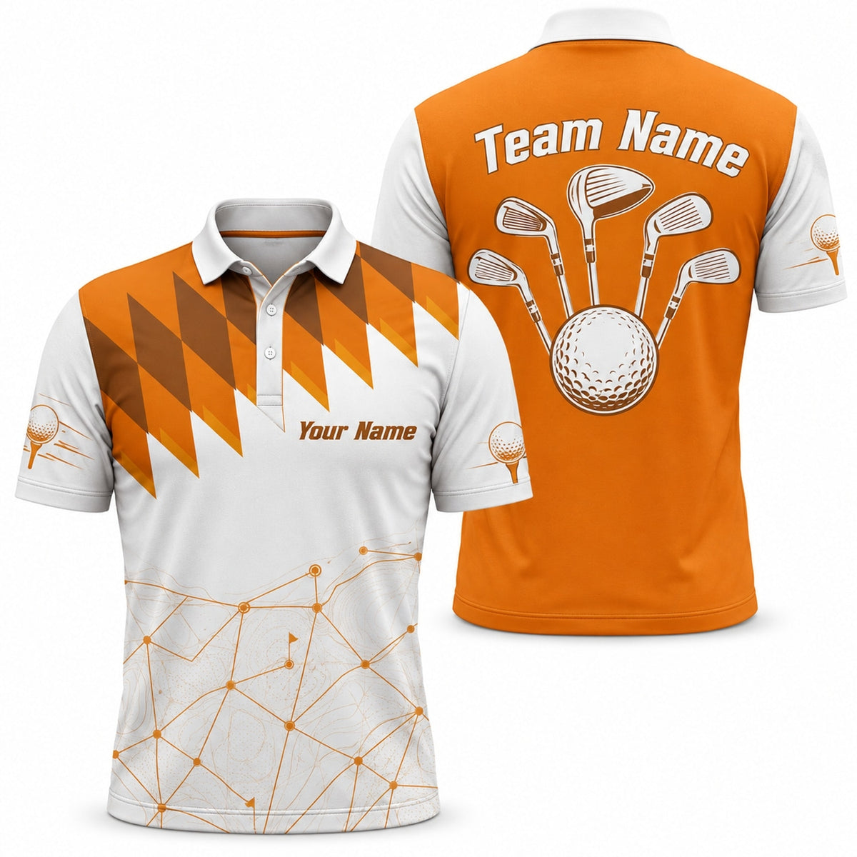 Golf Clubs And Ball Sport Personalized Golf Polo Shirt