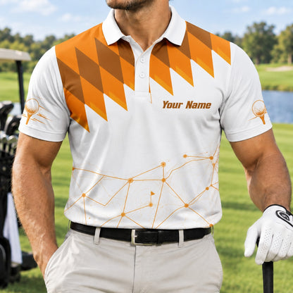 Golf Clubs And Ball Sport Personalized Golf Polo Shirt Front View