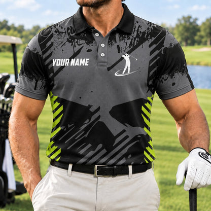 Golf Crest With Clubs Sport Personalized Golf Polo Shirt Front View