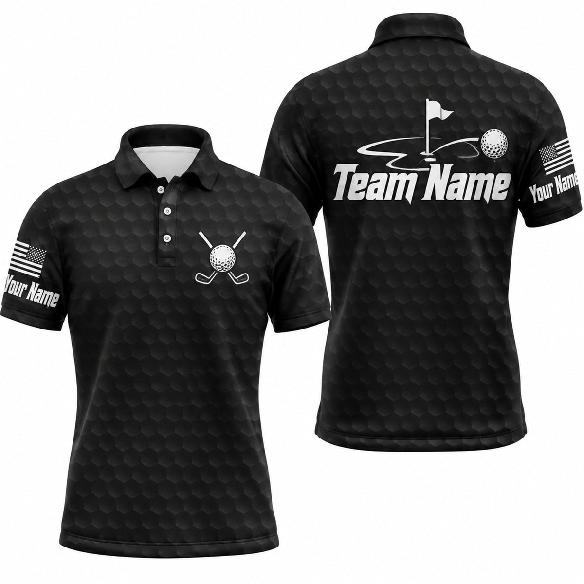 Golf Flag And Ball Sport Personalized Golf Polo Shirt