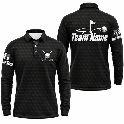 Golf Flag And Ball Sport Personalized Golf Polo Shirt Long Sleeve Polo