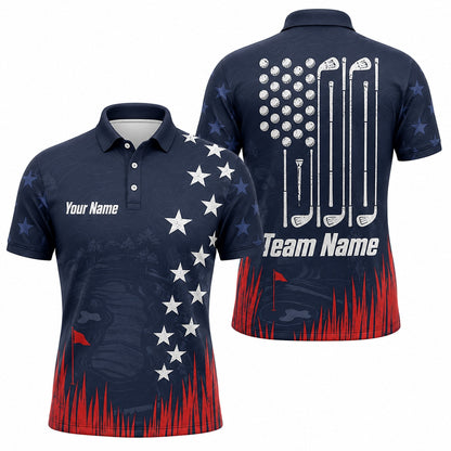 Golf Flag And Clubs Sport Personalized Golf Polo Shirt