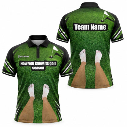 Golf Season Slogan Sport Personalized Golf Polo Shirt Jersey Zip 1 4 Collar