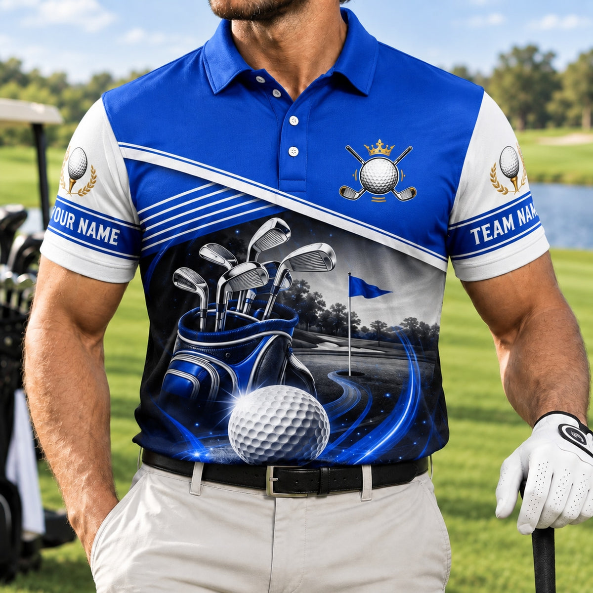 Golf Team Name Sport Custom Golf Polo Shirt Front View