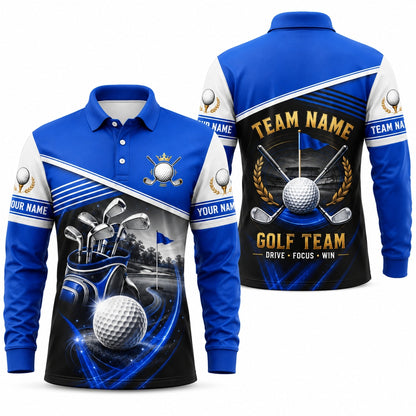 Golf Team Name Sport Custom Golf Polo Shirt Long Sleeve Polo