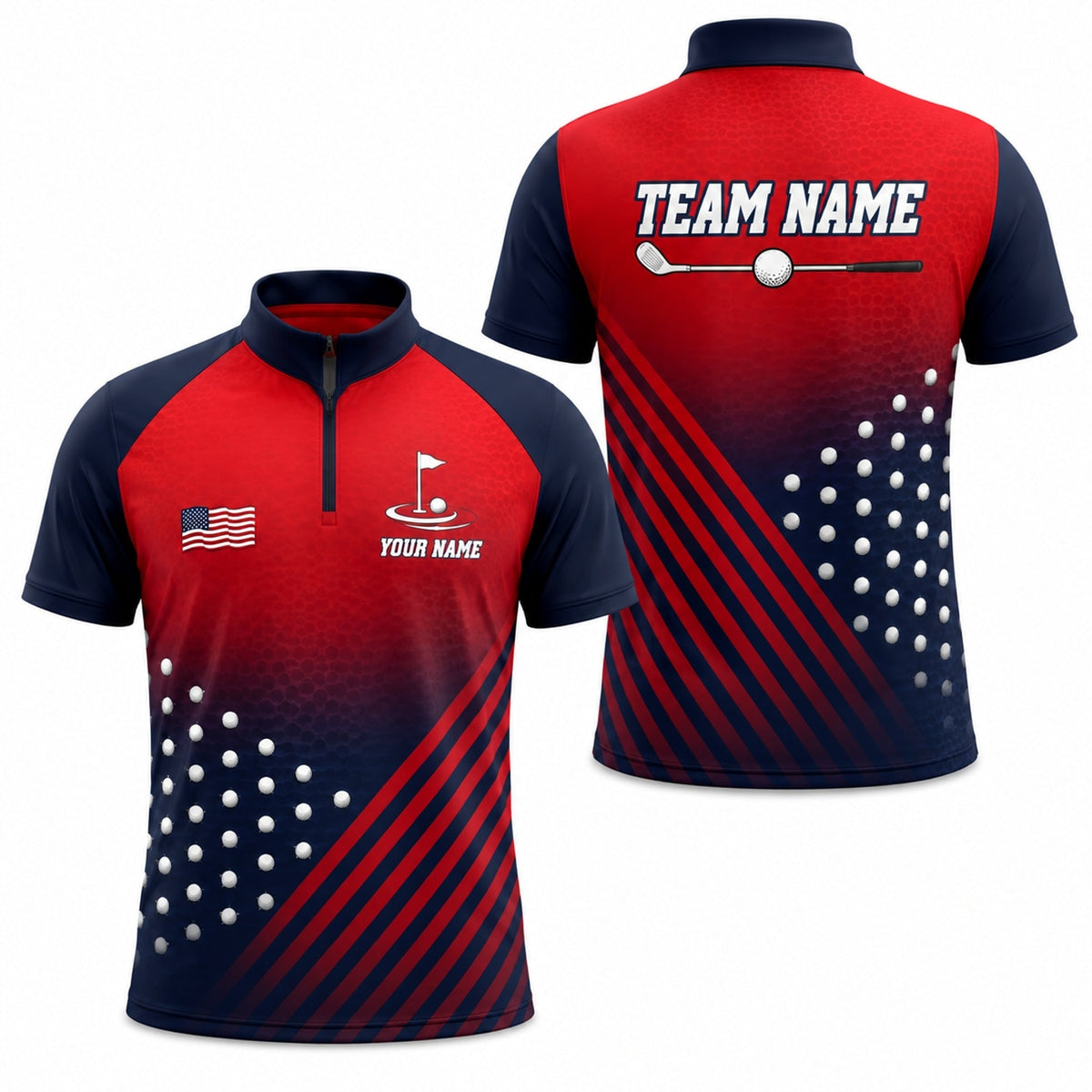 Golf Team Name Sport Personalized Golf Polo Shirt Jersey Zip 1 4 Collar