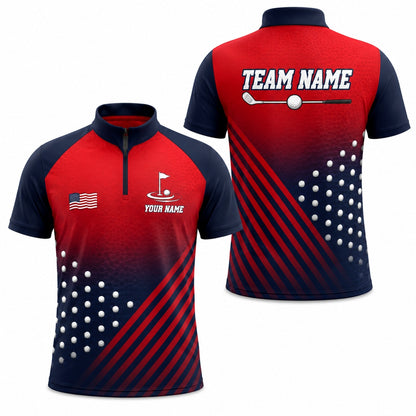 Golf Team Name Sport Personalized Golf Polo Shirt Jersey Zip 1 4 Collar