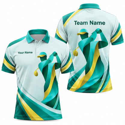 Golfer Swing Abstract Graphic Custom Golf Polo Shirt