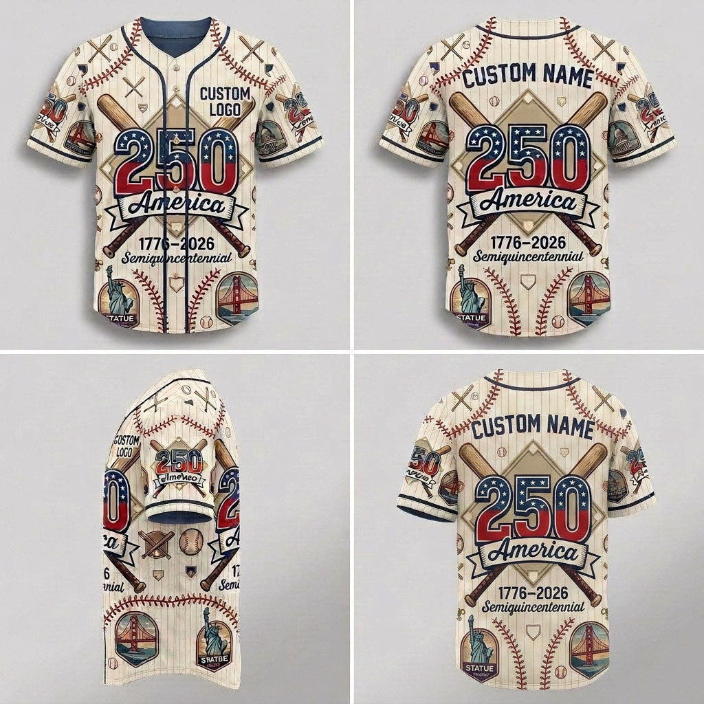 Custom 250th Anniversary America Baseball Jersey 1776-2026