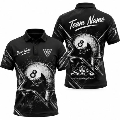 Grunge 8 Ball Sport Custom Billiard Polo Shirt